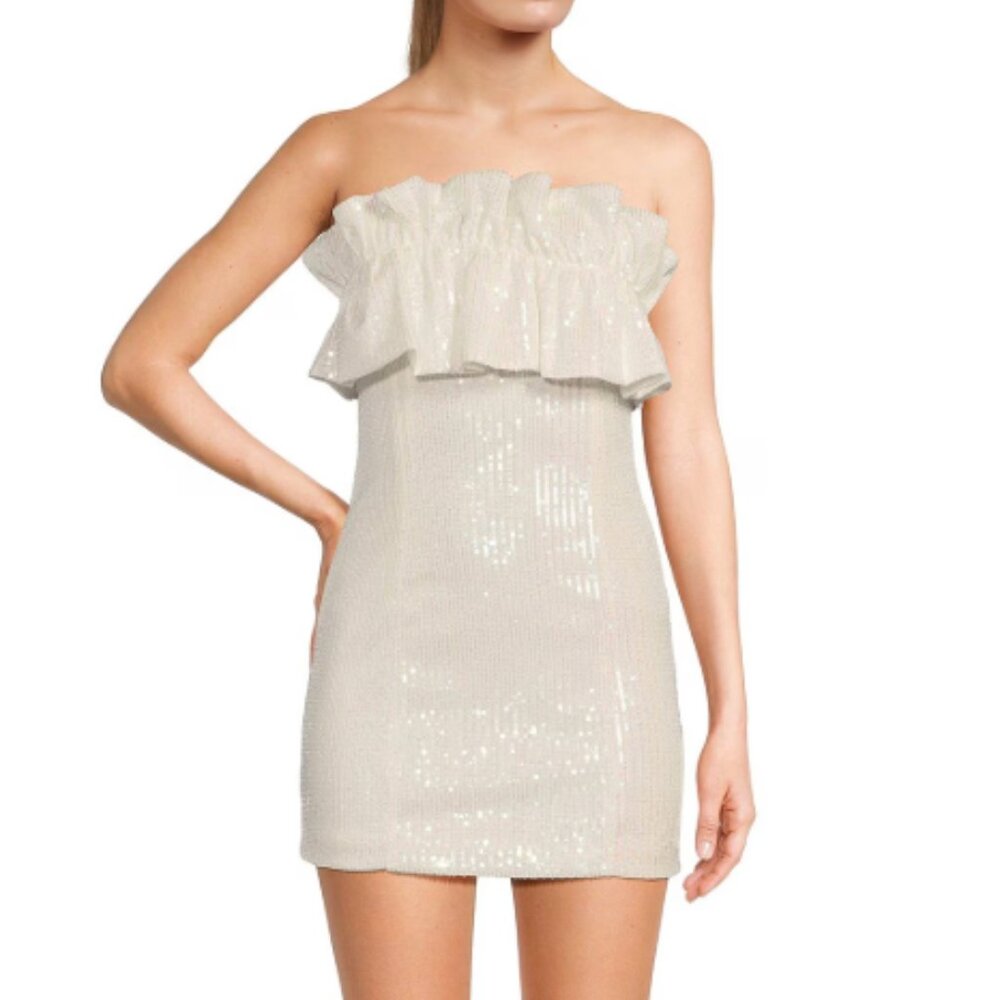 Strapless Sequin Cupcake Mini Dress - L - New with Tags!